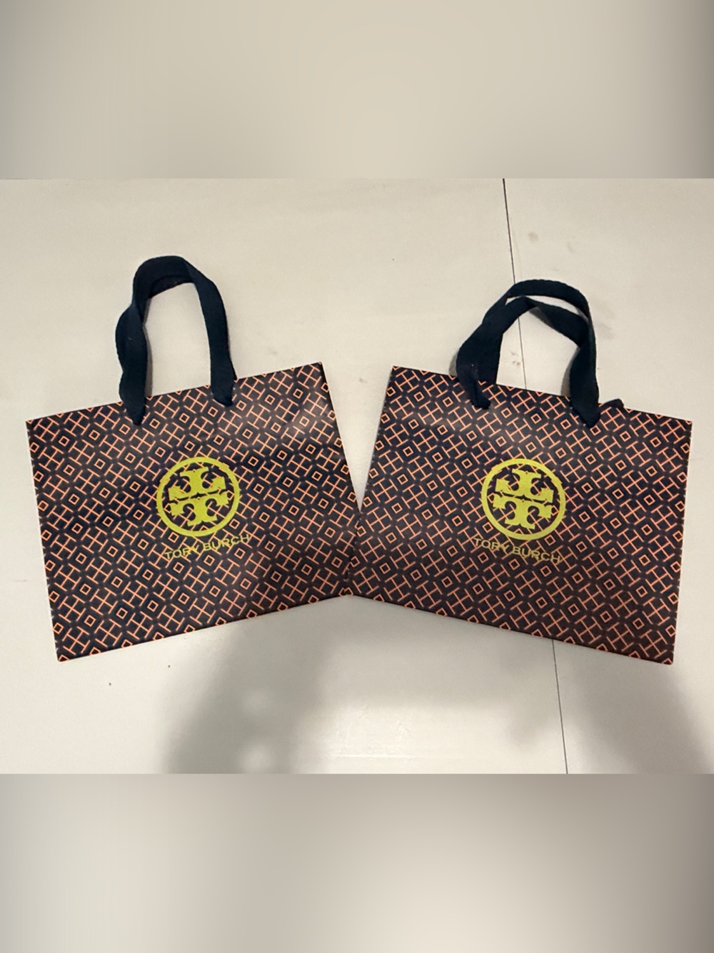 Tory Burch blue and orange pattern bags. Could be made into cute handbags!
